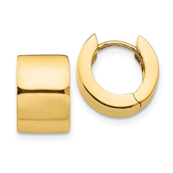 Hinged Huggie Round Hoop Earrings in 14k Yellow Gold 13mm (1/2 Inch)